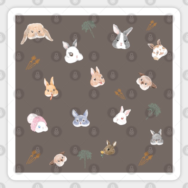 Pattern Head Rabbit Magnet by GambarGrace